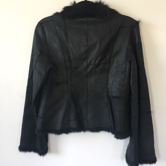 Guess Distressed Patch Leather/Rabbit Fur Women’s - Picture 6 of 8